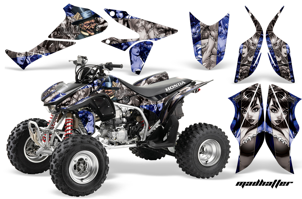 Honda TRX450 Graphics Kit BLUE-SILVERSTRIPE-MADHATTER